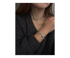 Украшение 2в1. Купить чокер и браслет из жемчуга handmade